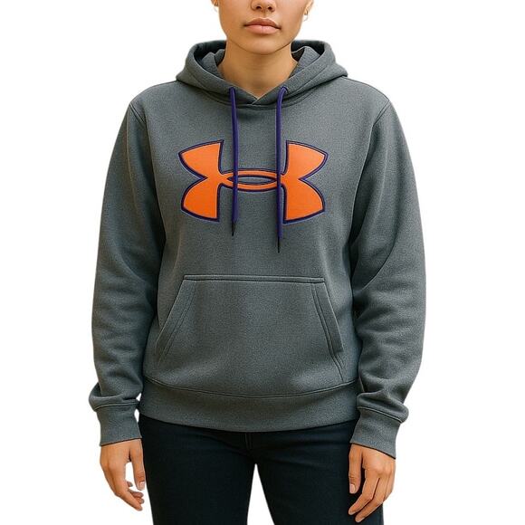Under Armour Women's Gray UA Storm Semi Fitted Hooded Sweatshirt - Picture 1 of 11